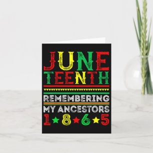 Carte Juneteenth 1865 En souvenir de mes ancêtres Junete