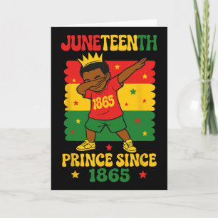 Carte Juneteenth 1865 Enfant Groovy Garçon qui fait le d