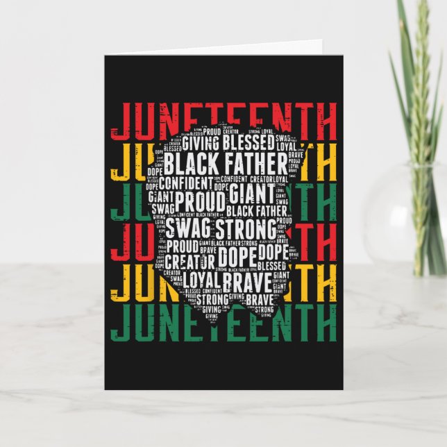 Carte Juneteenth Afro Noir Paroles Père Afro-Américain A (Devant)