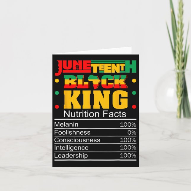 Carte Juneteenth Black King Informations Nutritionnelles (Devant)