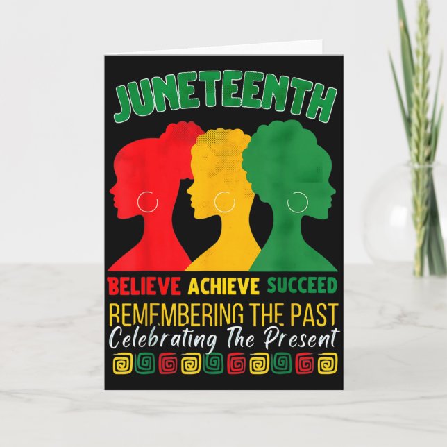 Carte Juneteenth Croire Réussir Afro Histoire Noire (Devant)