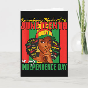 Carte Juneteenth En souvenir de mes ancêtres Femmes Noir