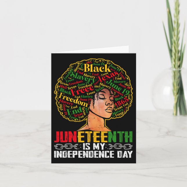 Carte Juneteenth est mon jour de l'indépendance - Fierté (Devant)