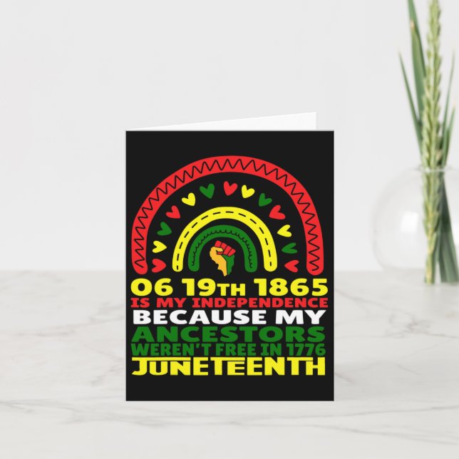 Carte Juneteenth est mon jour d'indépendance Rose Pluie  (Devant)