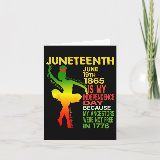 Carte Juneteenth Indépendance Femmes Noires Danseuse Fil (Devant)