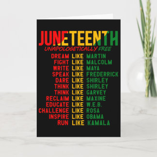 Carte Juneteenth Leaders Hommes Femmes Inconditionnellem