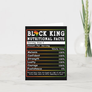 Carte Junetten Black King Faits nutritionnels Melanin Me