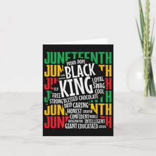 Carte Junetten Fête des pères Fière Roi Noir Afro Afro A