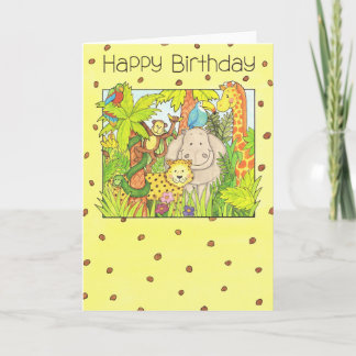 Carte Jungle de joyeux anniversaire