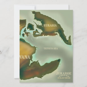 Carte Jurassique Affiche de voyage Vintage.