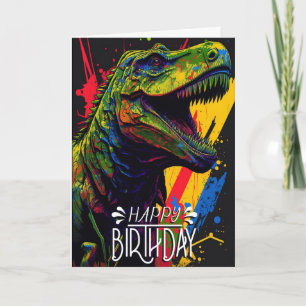 Carte Jurassique Cool Vert Dinosaure Anniversaire