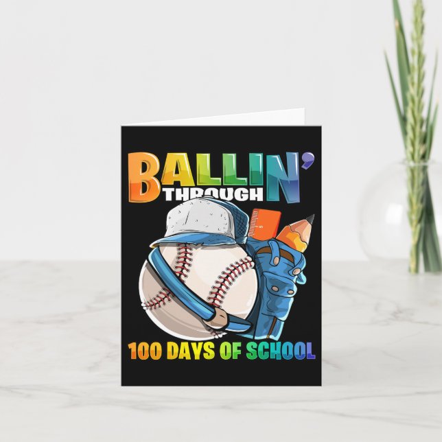 Carte Jusqu'À 100 Jours De Baseball École Maternelle B (Devant)