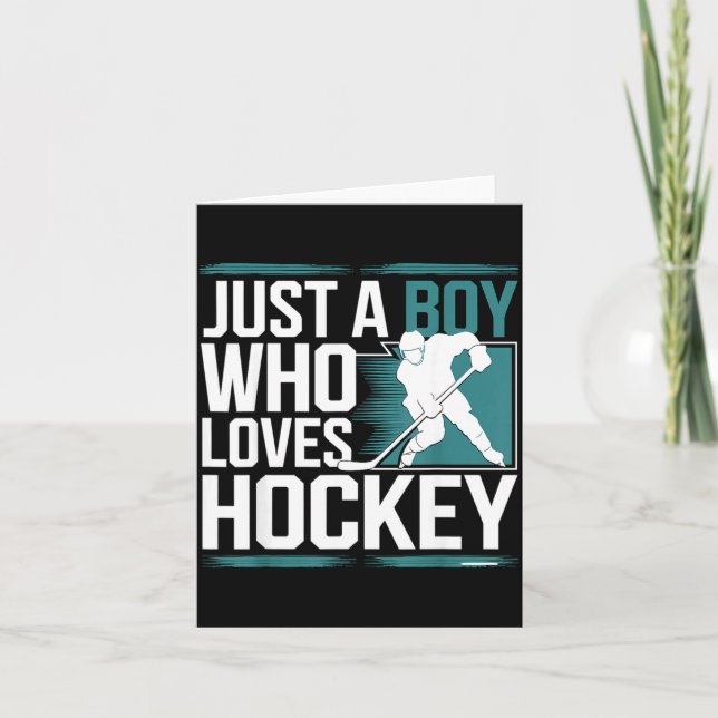 Carte Just A Boy Who Loves Hockey  (Devant)