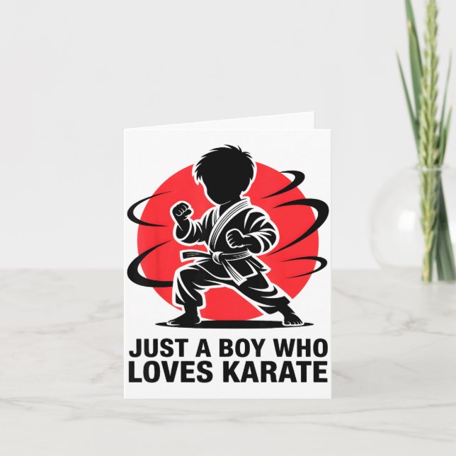 Carte Just A Boy Who Loves Karate Martial Arts Karate Lo (Devant)