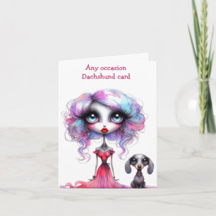 Carte Just a Girl and Her Dachshund Dog Card