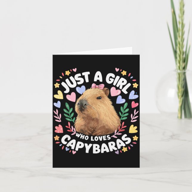 Carte Just A Girl Who Loves Capybaras Cute Capybara Love (Devant)