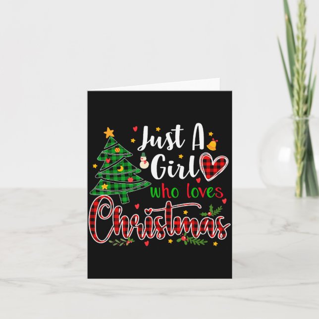 Carte Just A Girl Who Loves Christmas Funny Xmas Pajama  (Devant)