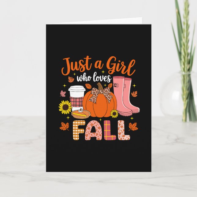 Carte Just A Girl Who Loves Fall Pumpkin Spice Autumn Th (Devant)