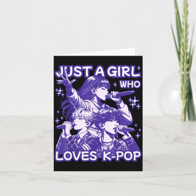 Carte Just A Girl Who Loves K-p Korean Culture K P Music (Devant)