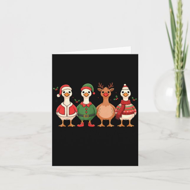Carte Just A Merry Goose Christmas Funny Holiday Farm An (Devant)