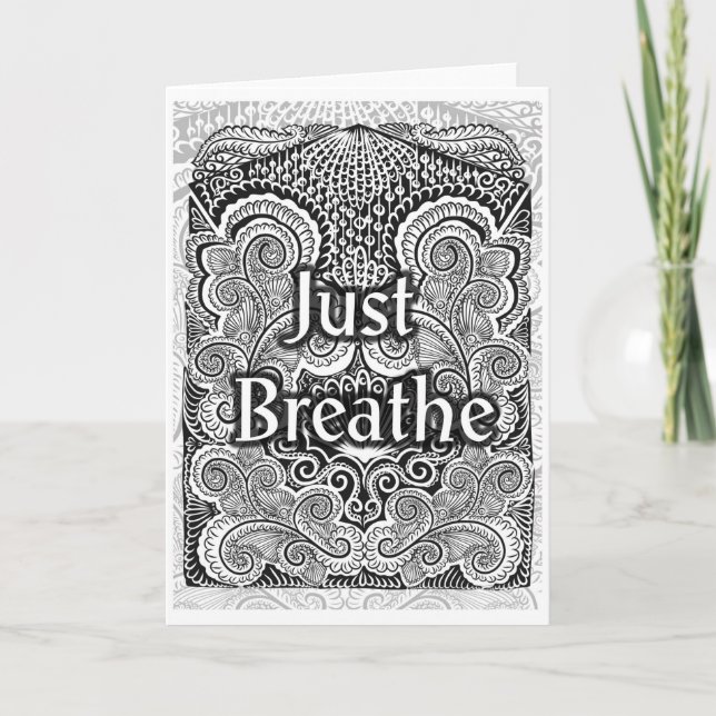 Carte Just Breathe - Citation positive (Devant)