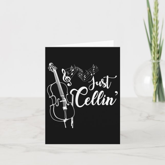 Carte Just Cellin Funny Cellist Musicien Cadeau Cello (Devant)