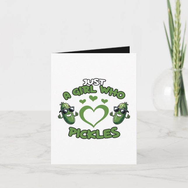 Carte Just girl loves pickles customizable (Devant)
