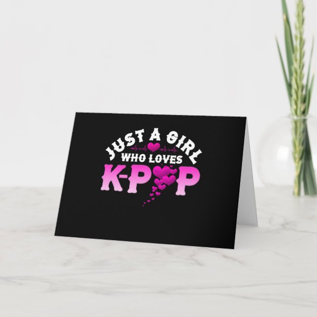 Carte Just Girl Who Loves K-pop Finger Heart (Devant)