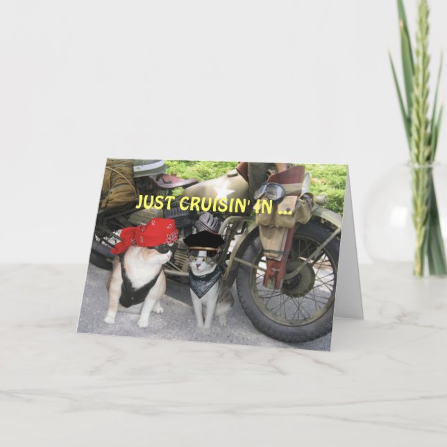 Carte Juste Cruisin dans l'anniversaire drôle (Devant)