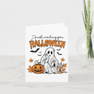 Carte Juste En Attente Du Fantôme D'Halloween Vac Été Éf