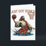 Carte Juste été dunké Funny Baptême Jésus Christian Bask<br><div class="desc">Juste été dunké Funny Baptême Jésus Christian Basket-ball</div>