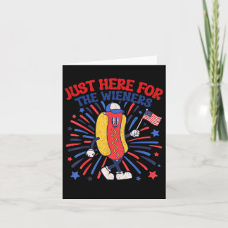Carte Juste Ici Pour Les Wieners 4 juillet Drôle Hot Do