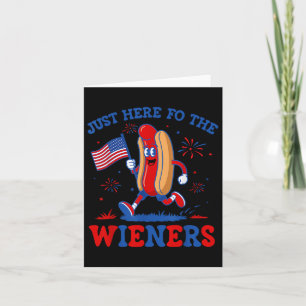 Carte Juste Ici Pour Les Wieners Funny Hot Dog 4 Juil