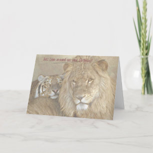 Carte Juste lion autour sur votre anniversaire ?