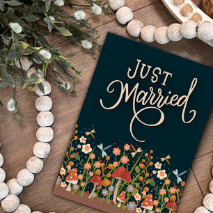 Carte Juste Marié Joli Mariage Fleur sauvage Boho