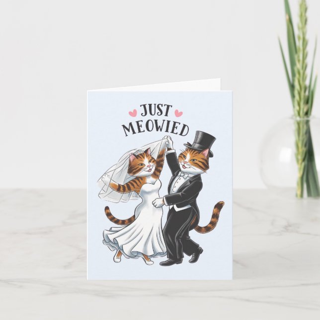 Carte Juste mariés couples chat drôle de mariage (Devant)