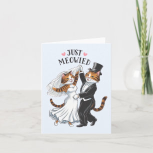 Carte Juste Meowie marié Couples Chat Drôle Mariage