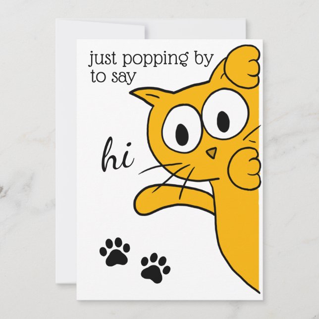 Carte Juste Papper par Pour Dire Bonjour Chat Appartemen (Devant)