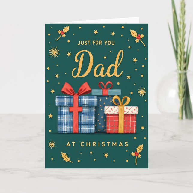 Carte Juste pour toi papa à Noël (Devant)