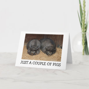 CARTE "JUSTE QUELQUES COUPLES DE PORC-MANGER POULET" ANN