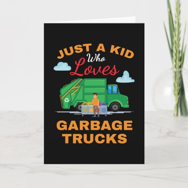 Carte Juste Un Enfant Garbage Camions Garçons Filles (Devant)