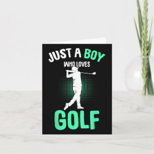 Carte Juste Un Garçon Qui Aime Golf Club Golfing Enfants