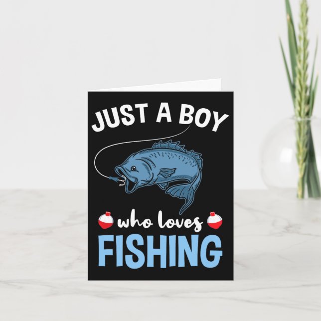 Carte Juste un garçon qui aime la pêche (Devant)