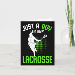 Carte Juste Un Garçon Qui Aime Lacrosse Joueur Jeunes Ho