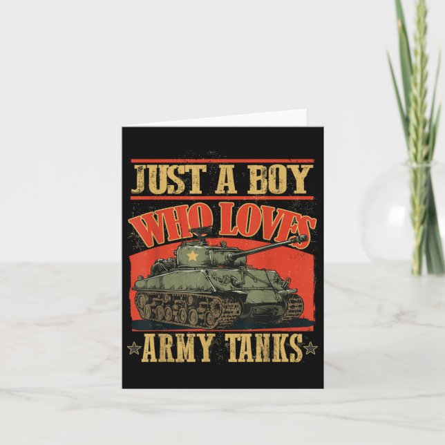 Carte Juste Un Garçon Qui Aime Les Chars D'Armée Une Chi (Devant)