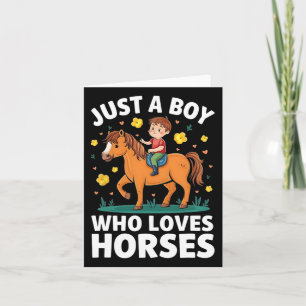 Carte Juste Un Garçon Qui Aime Les Chevaux Drôle Horseck