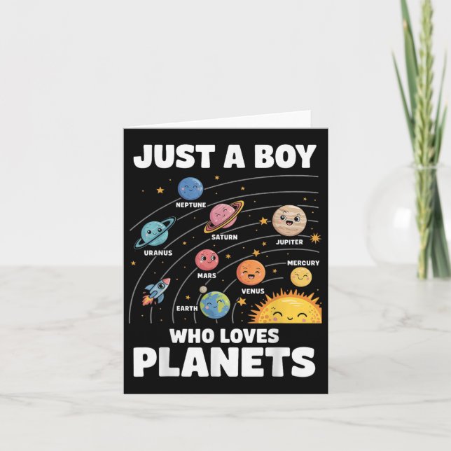Carte Juste Un Garçon Qui Aime Les Planètes Système Sola (Devant)