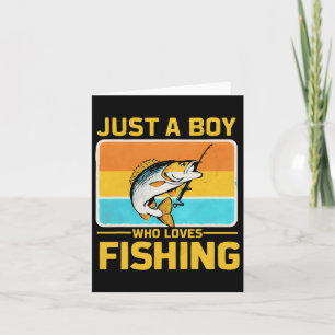 Carte Juste Un Garçon Qui Aime Pêcher Drôle B Poisson Pê