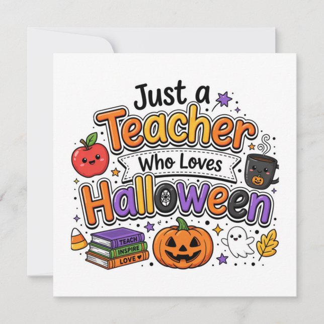 Carte Juste un professeur qui aime Halloween (Devant)