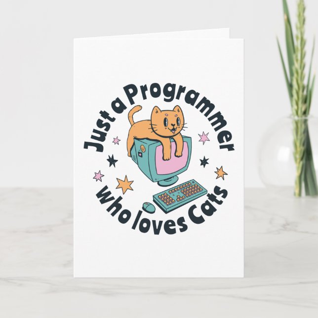 Carte Juste un programmeur qui aime les chats (Devant)